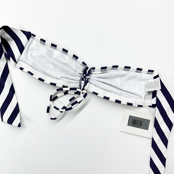 NEW OndadeMar Bandeau Bikini Top Women’s Size Small Blue White Anchor Nautical - Picture 4 of 8